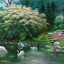 Схема вышивки «Пруд»