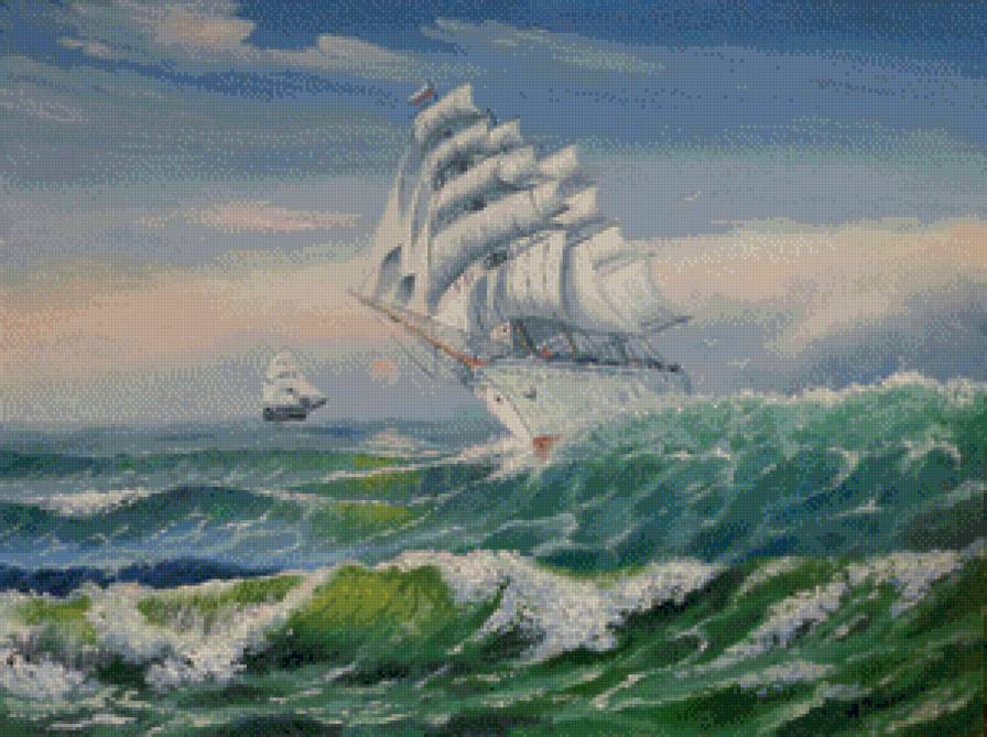 море, парусник - море, парусник - предпросмотр