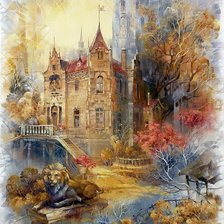 Схема вышивки «сказочный замок»