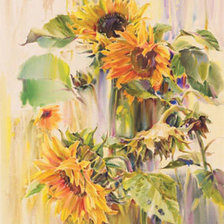 Схема вышивки «słoneczniki - akwarela»