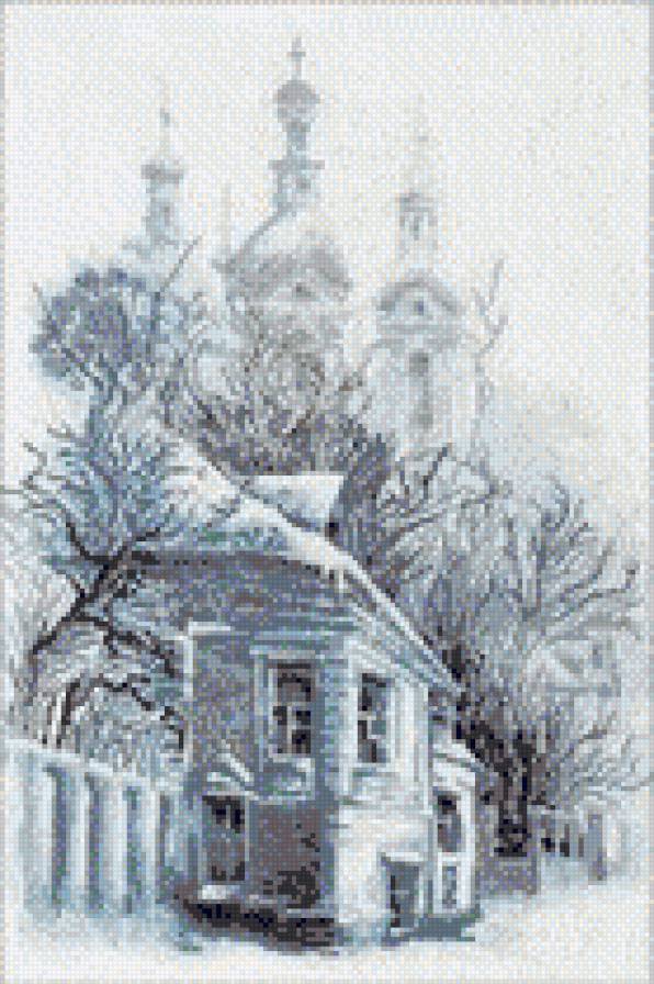 Зимний дом - церковь, зима, снег, дом - предпросмотр