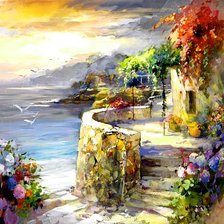 Схема вышивки «южный берег»