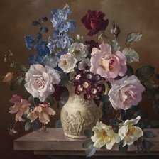 Схема вышивки «Букет в старинной вазе»