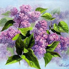 Схема вышивки «сирень»