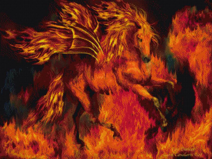 В огне - горячее пламя, пегас - предпросмотр