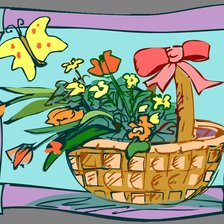 Схема вышивки «Корзина с цветами»