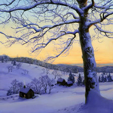 Схема вышивки «зимний вечер»