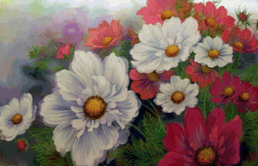 панно с цветами - панно, бабочки, краски, батик, цветы - предпросмотр