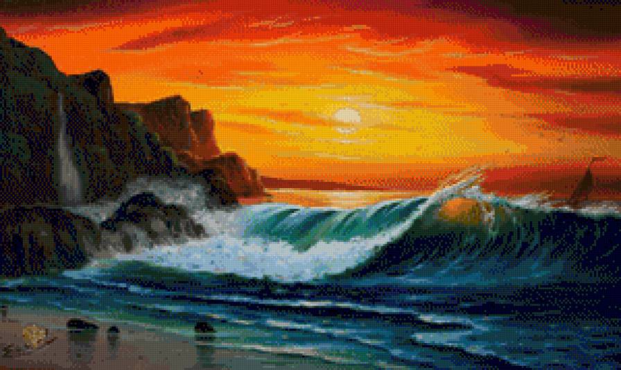 Море - живопись, рисунок, акварель - предпросмотр