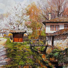 Схема вышивки «Янко Янев - Боженци през зимата»