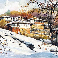 Схема вышивки «Янко Янев - Български къщи»