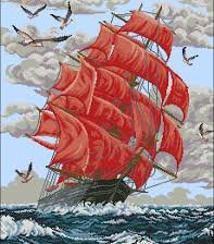 Схема вышивки «корабль»