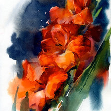 Схема вышивки «акварельные гладиолусы»