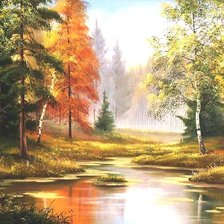 Схема вышивки «пейзаж,»