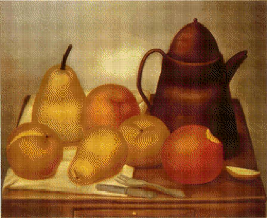 Still life with coffe pot-Botero - arte-pintores - предпросмотр