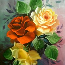 Схема вышивки «три розы»