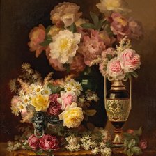 Схема вышивки «пионы, ромашки и розы»