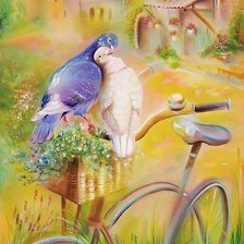 Схема вышивки «голубки»