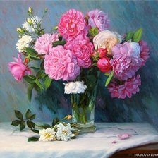 Схема вышивки «пионы4»