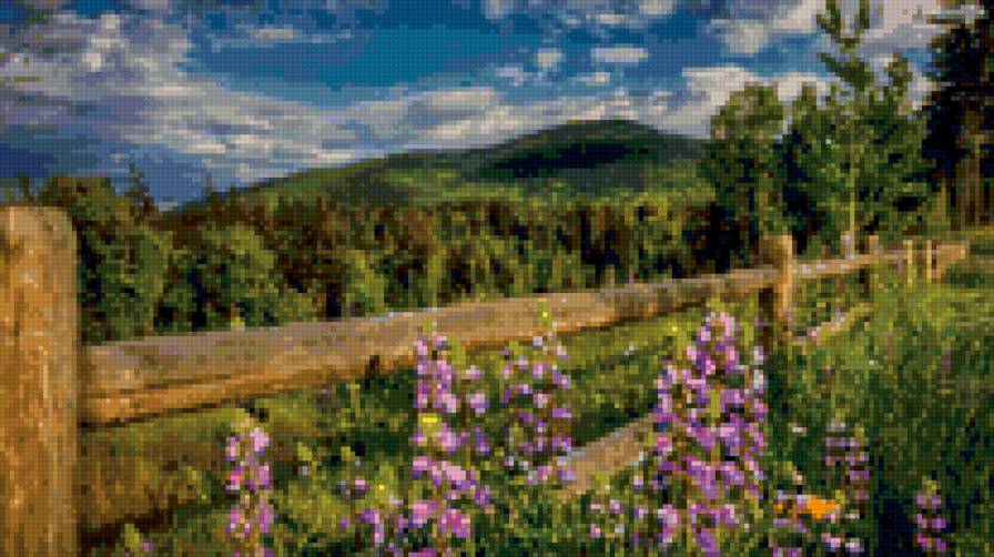 горный пейзаж - пейзаж, природа. цветы - предпросмотр