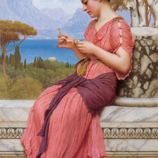 Схема вышивки «John William Godward (1861-1922) - Нежное письмо 1913»