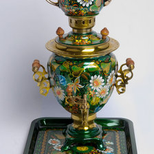 Схема вышивки «самовар в ромашках»