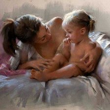 Схема вышивки «мама и дочка»