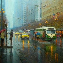 Схема вышивки «дождливый город»