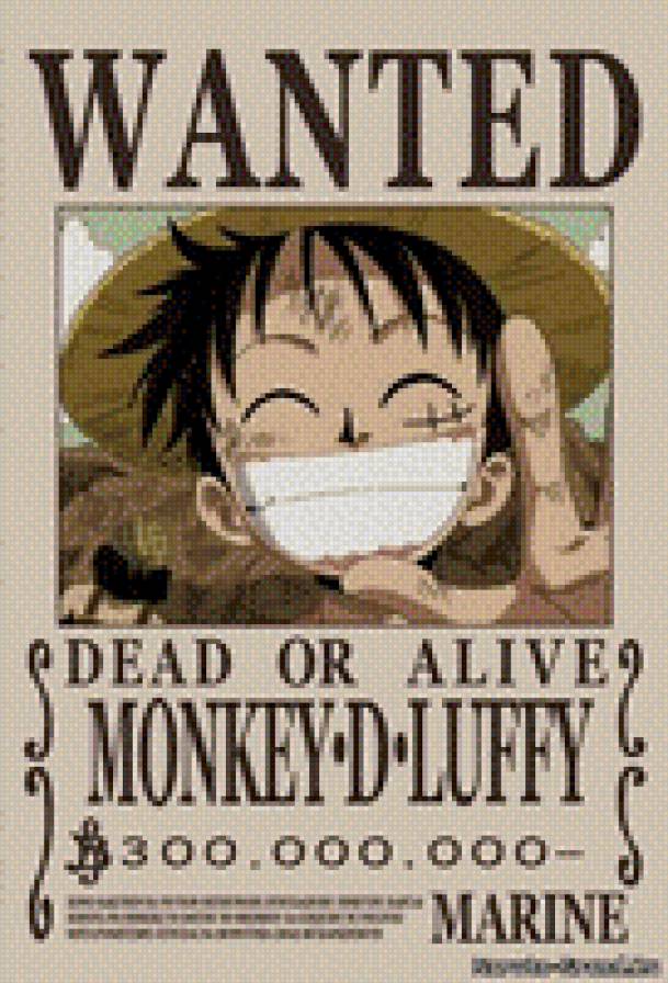 wanted луффи - ван пис, луффи, аниме - предпросмотр