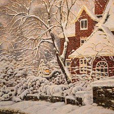 Схема вышивки «зима в городе»