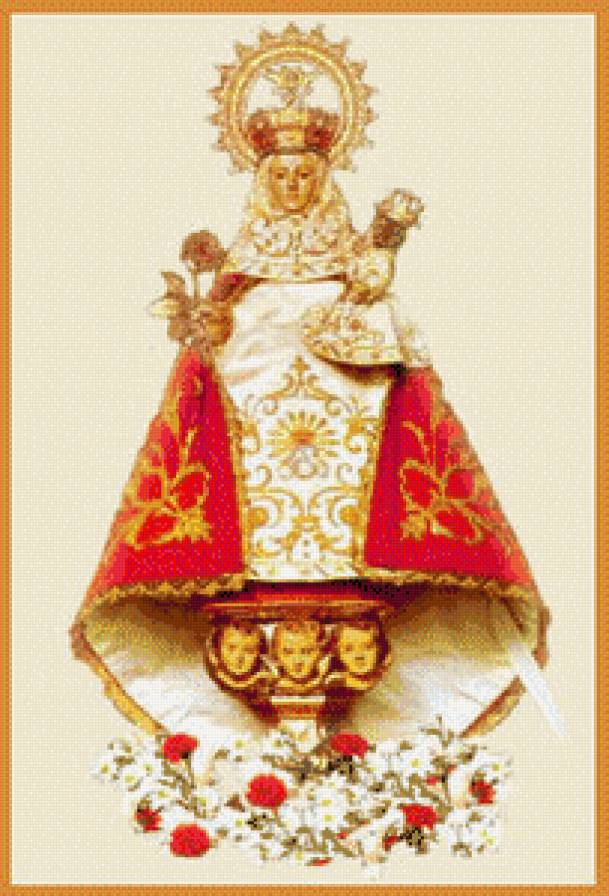 virgen de covadonga fondo tela blanca - religiosos - предпросмотр