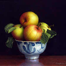 Схема вышивки «натюрморт с яблоками»