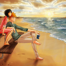 Схема вышивки «двое на берегу»