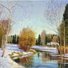 Схема вышивки «зимний лес»