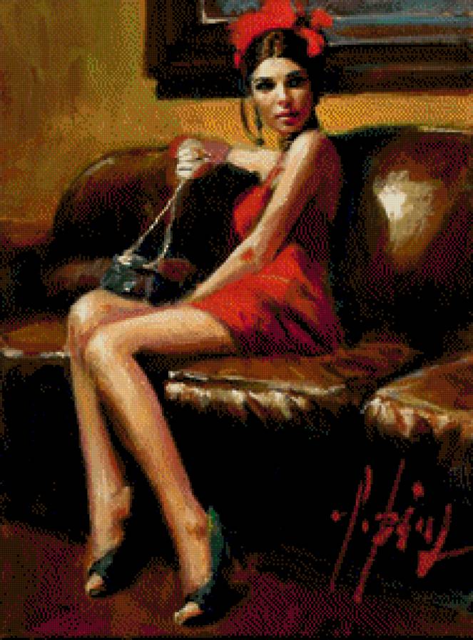 девушка в красном - люди - предпросмотр