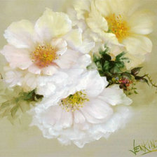 Схема вышивки «белый пион»