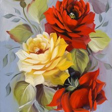 Схема вышивки «три розы»