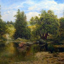 Схема вышивки «летний пейзаж с рекой»