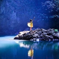 Схема вышивки «Ночное озеро»