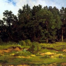 Схема вышивки «Шедевры русской живописи. Иван Шишкин, "Холмы"»