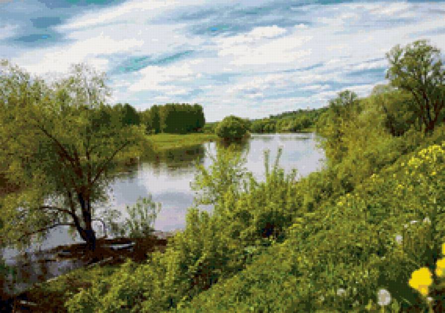 Летняя тишина - берег, природа. лето, пейзаж, река - предпросмотр