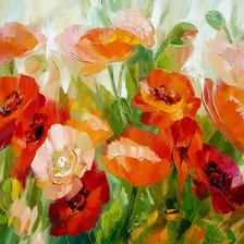 Схема вышивки «яркие маки»