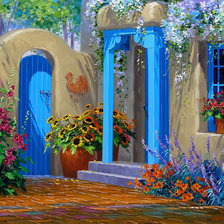 Схема вышивки «цветочный дворик»