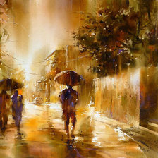 Схема вышивки «акварель. дождь.»