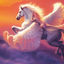 Схема вышивки «Пегас и девушка»