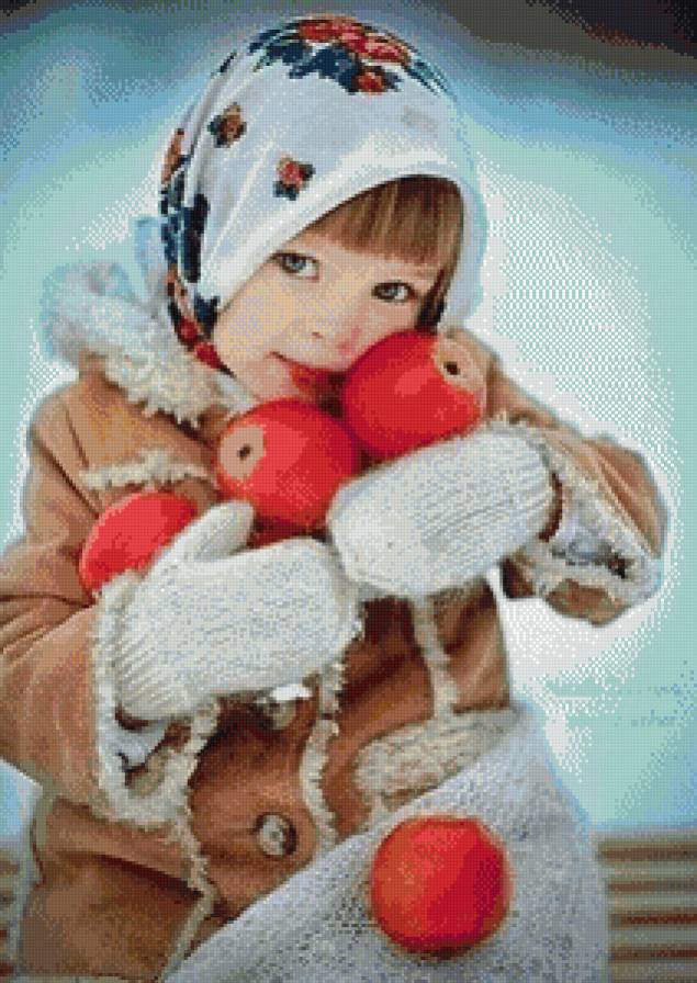 Девочка с яблоками - девушка.люди - предпросмотр