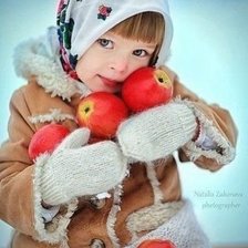 Схема вышивки «Девочка с яблоками»