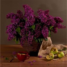 Схема вышивки «сирень в корзине»