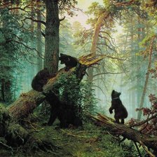 Схема вышивки «Шишкин, Утро в сосновомбору»