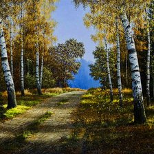 Схема вышивки «осень в березовом лесу»